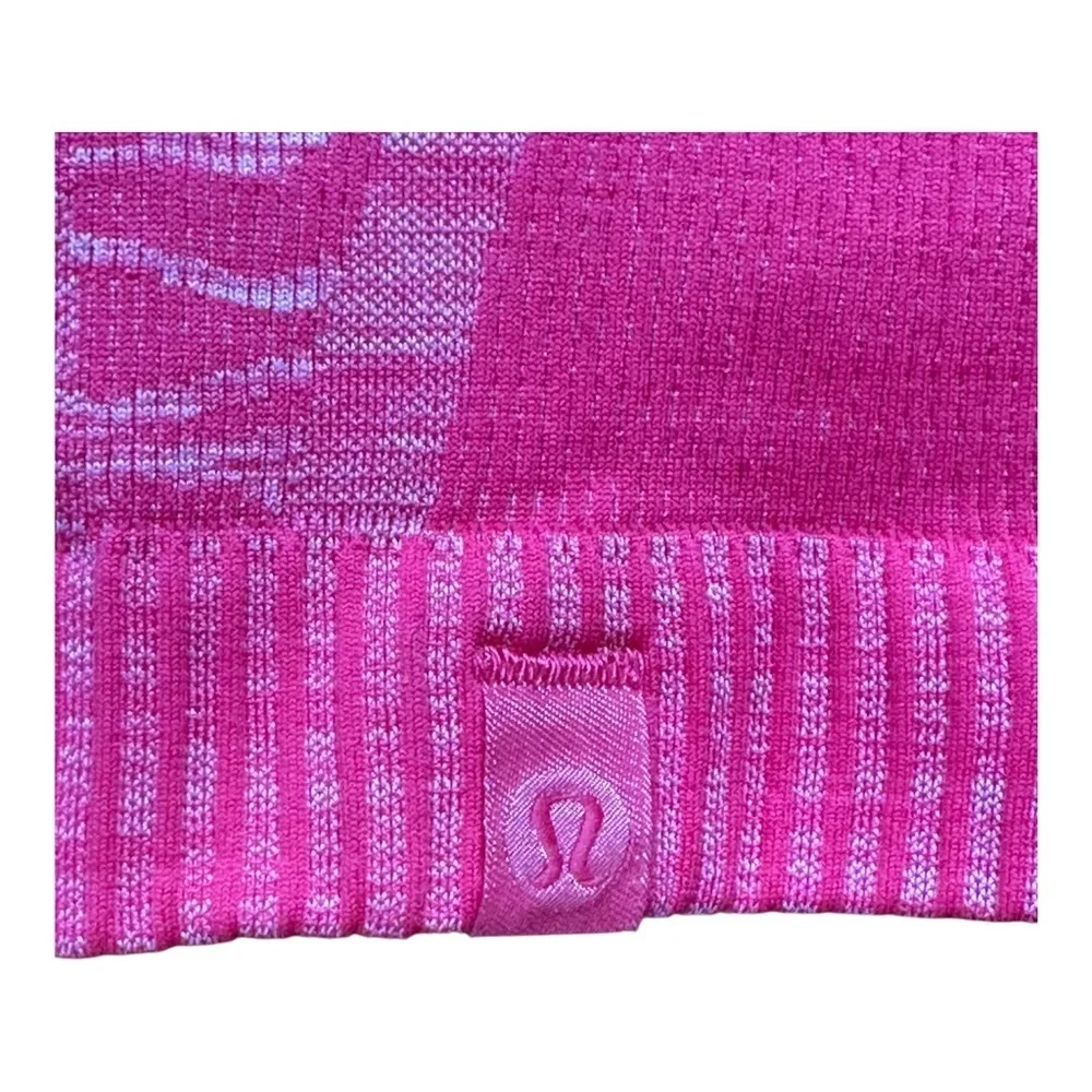 Lululemon Pink Ribbed Long Sleeve Fitted Tank Sz: Est. Small